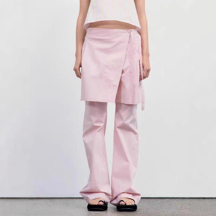 Damen Elegante und weit geschnittene Hose mit Overskirt Drune
