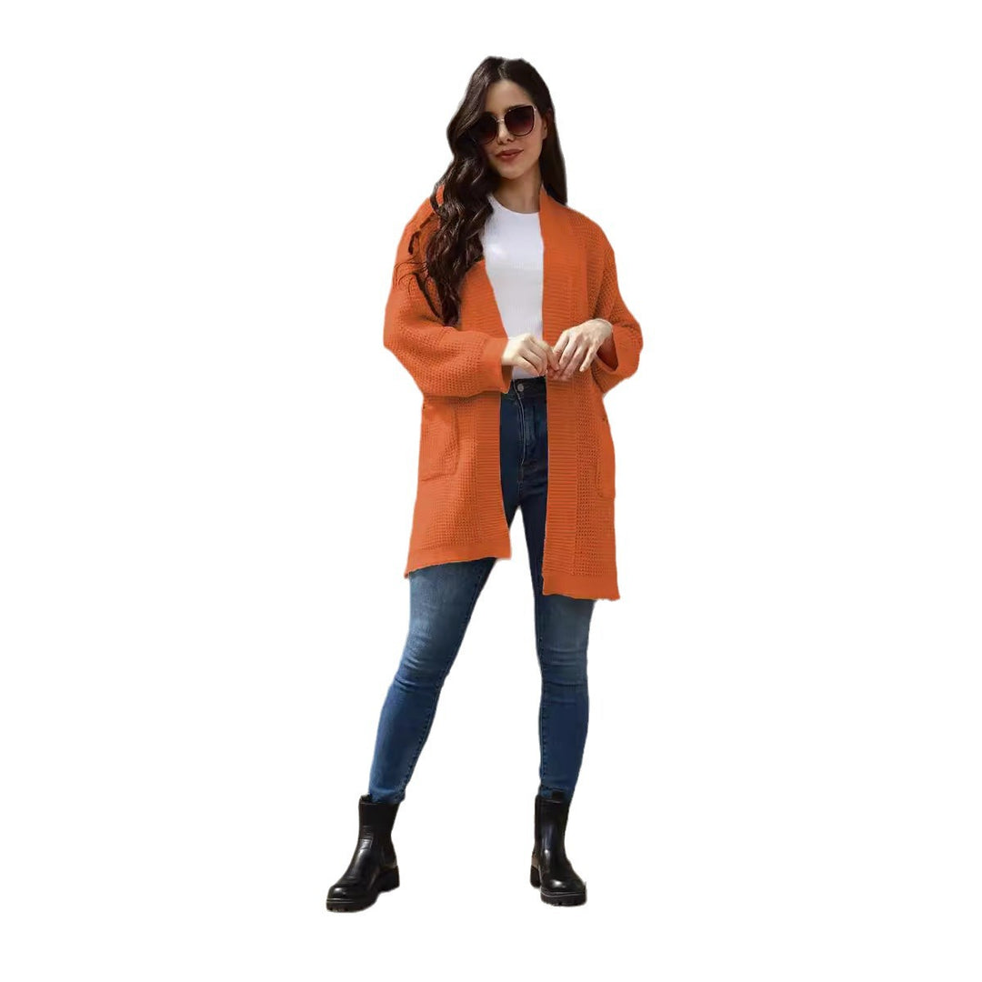 Damen weiter Strickcardigan mit offenen Taschen Drune