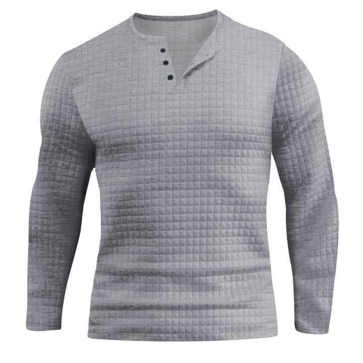 Herren Langarmshirt mit strukturiertem Design und modischem Knopfverschluss Drune