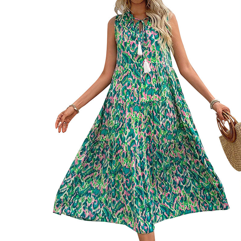 Damen Maxikleid mit Rüschendetails und floralem Muster Drune