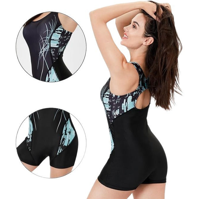 Damen Sportlicher Einteiler-Badeanzug Drune