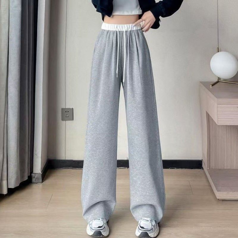Damen Bequeme und stylische Weite Hose mit elastischem Bund und Kordelzug Drune