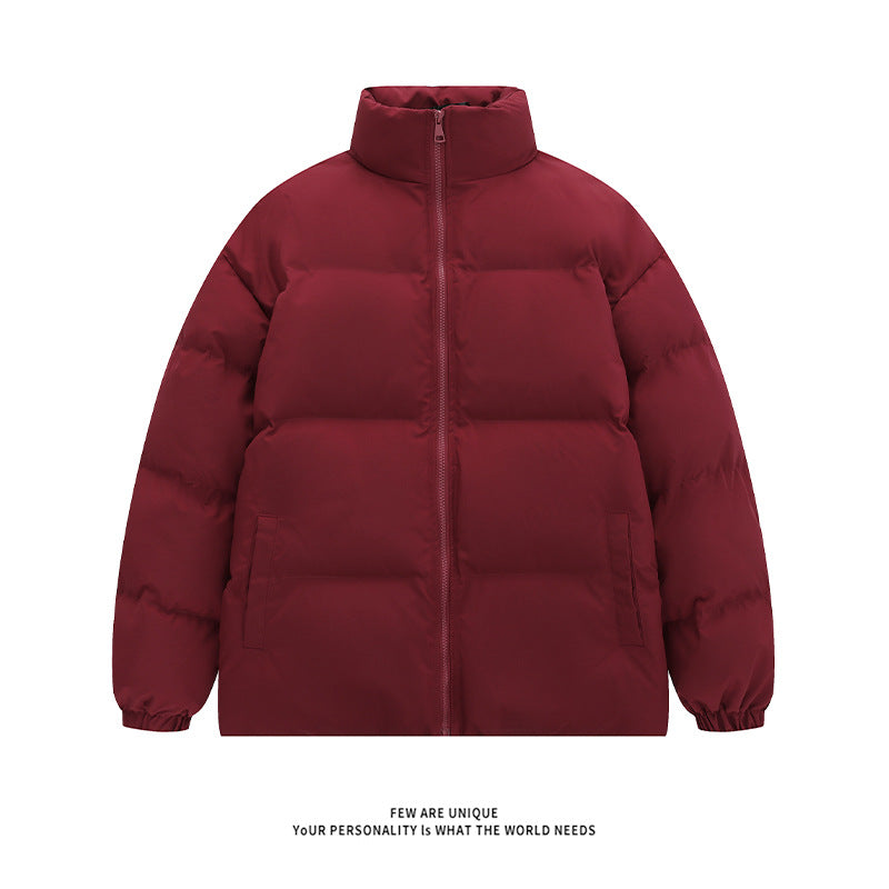Unisex nan wattierte Steppjacke mit Stehkragen, zwei Taschen und elastischen Bündchen Drune
