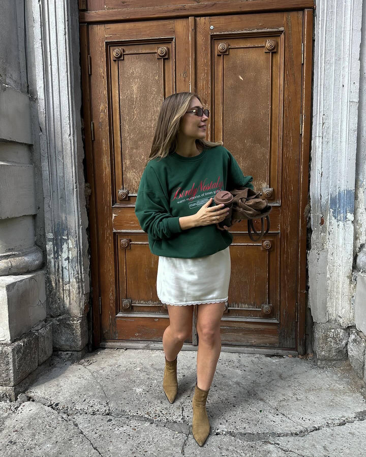 Damen lässiger Sweatshirt mit kreativem Schriftzug und angenehmem Tragekomfort Drune