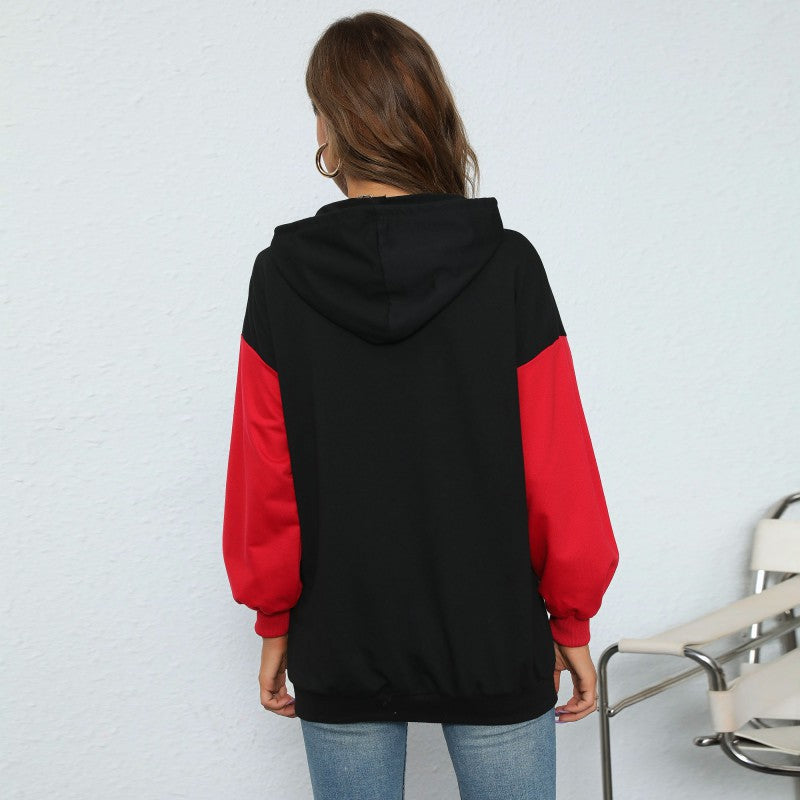 Damen Kapuzenpullover mit großem Druck und lässigem Schnitt Drune