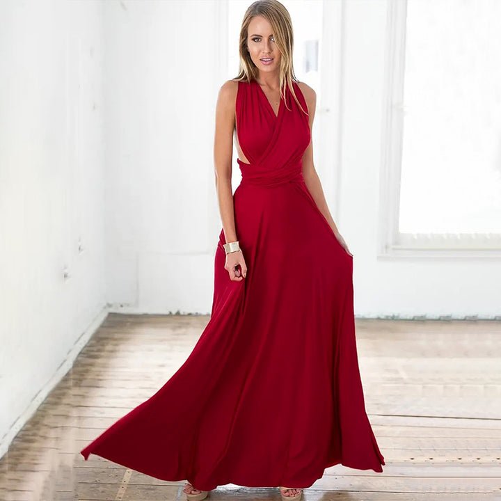 Damen Maxikleid mit elegantem Wickel-Design und figurbetonender Passform Drune