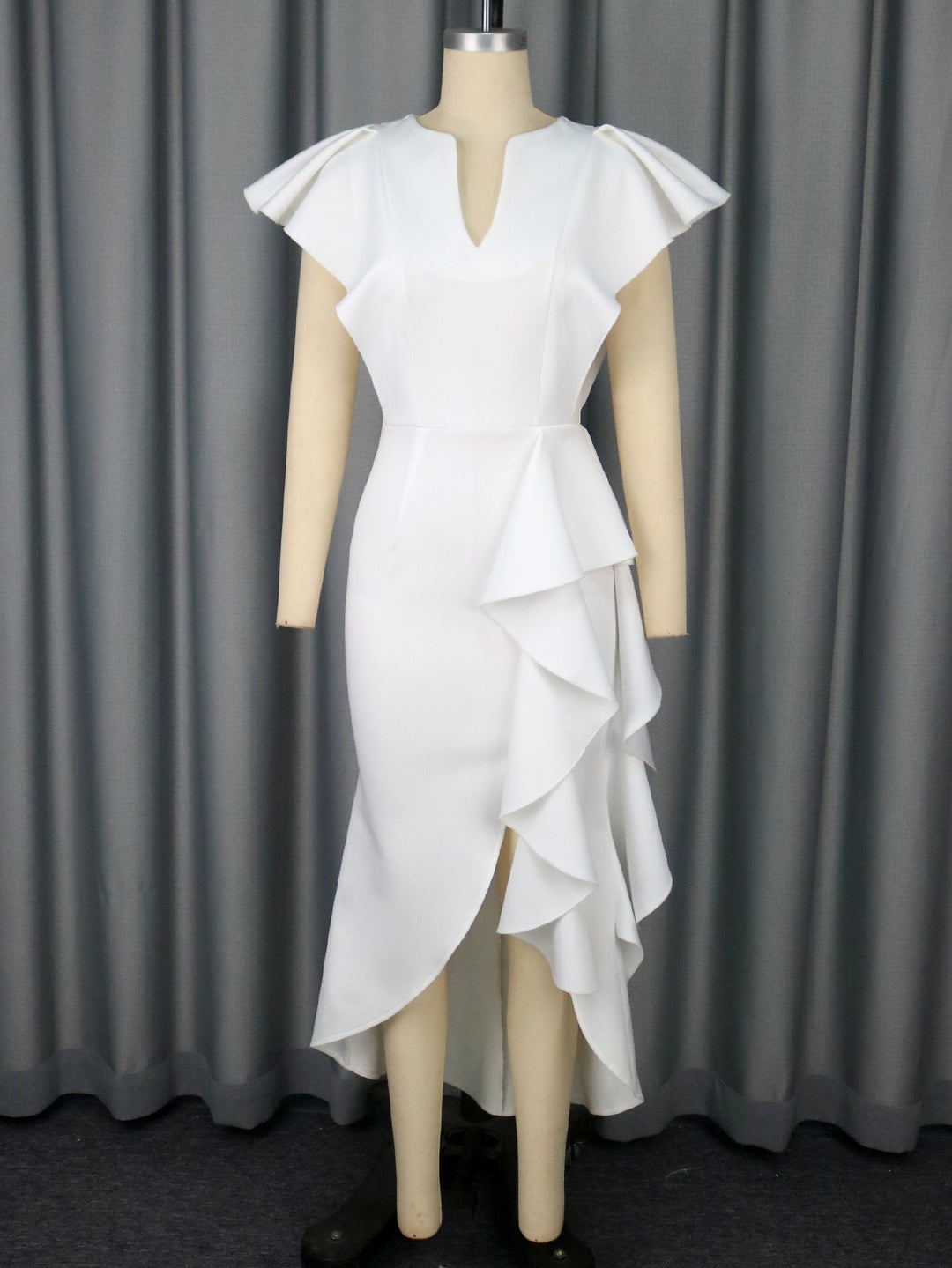 Damen Elegantes Wickelkleid mit voluminösen Drapierungen Drune