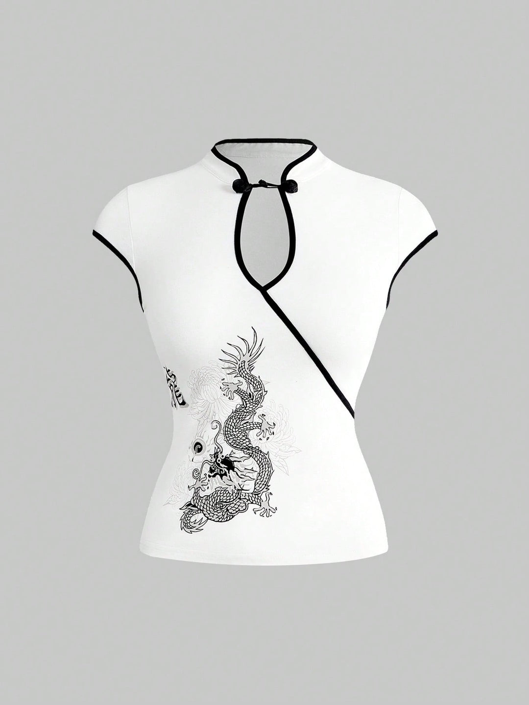 Damen Chinesische Seidenbluse mit kunstvollem Drachenmotiv Drune