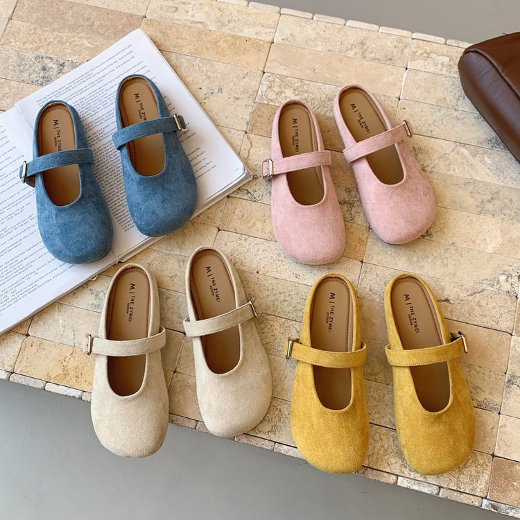 Damen weiche Mokassins mit verstellbarem Riemen und bequemer Innensohle Drune