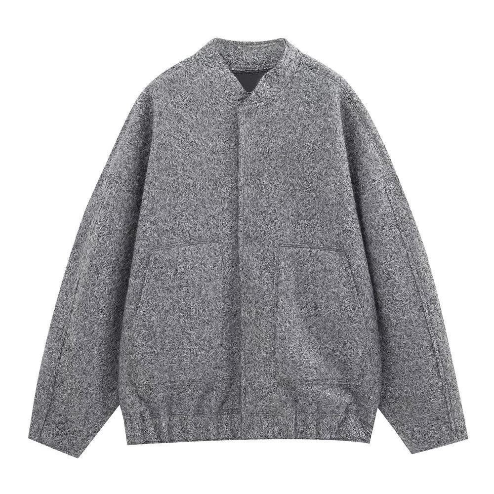 Damen lässige Fleecejacke mit geräumigen Taschen und elastischem Saum Drune