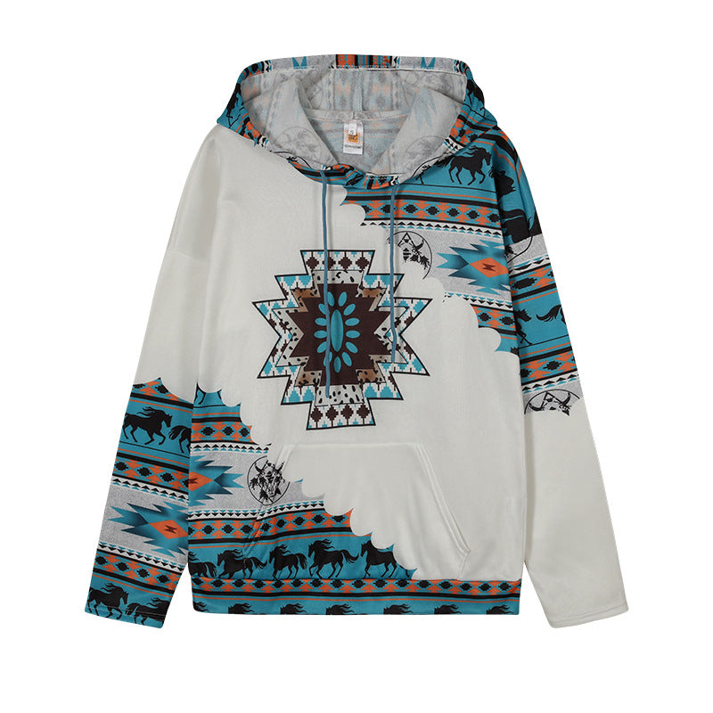 Damen Kapuzenpullover mit innovativem Tribal-Design und bequemer Passform Drune