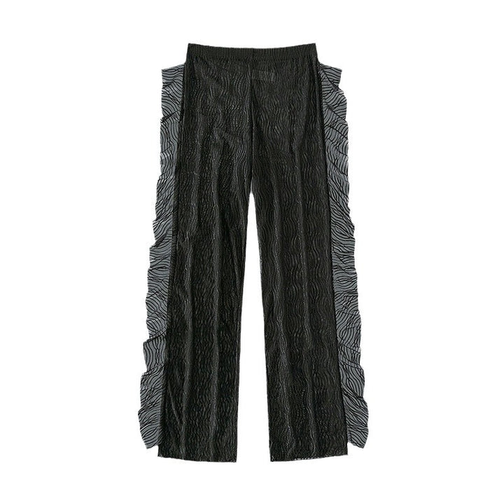 Damen transparente Strandhose mit raffinierter Rüschendetail Drune