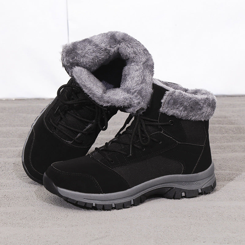 Damen gefütterte Winterstiefel mit rutschfester Sohle und isolierendem Kragen Drune