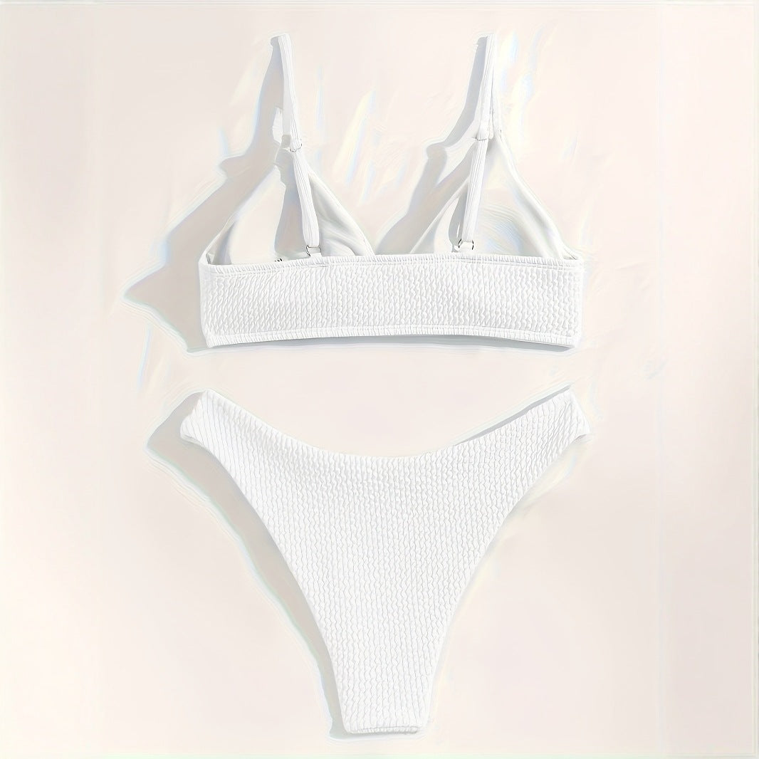 Damen Triangle-Bikini mit Struktur und schmalen Trägern Drune