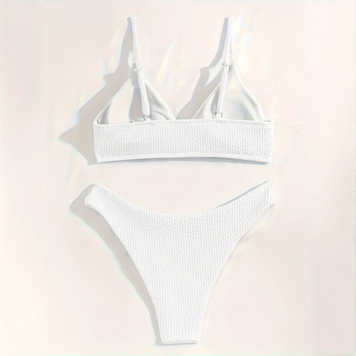 Damen Triangle-Bikini mit Struktur und schmalen Trägern Drune