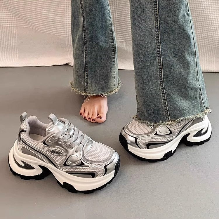Damen High-Performance Sneakers mit dicker Sohle und reflektierenden Details Drune