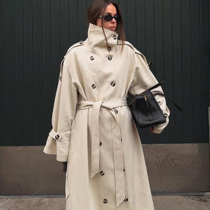 Damen luxuriöser Trenchcoat mit durchdachten Details Drune