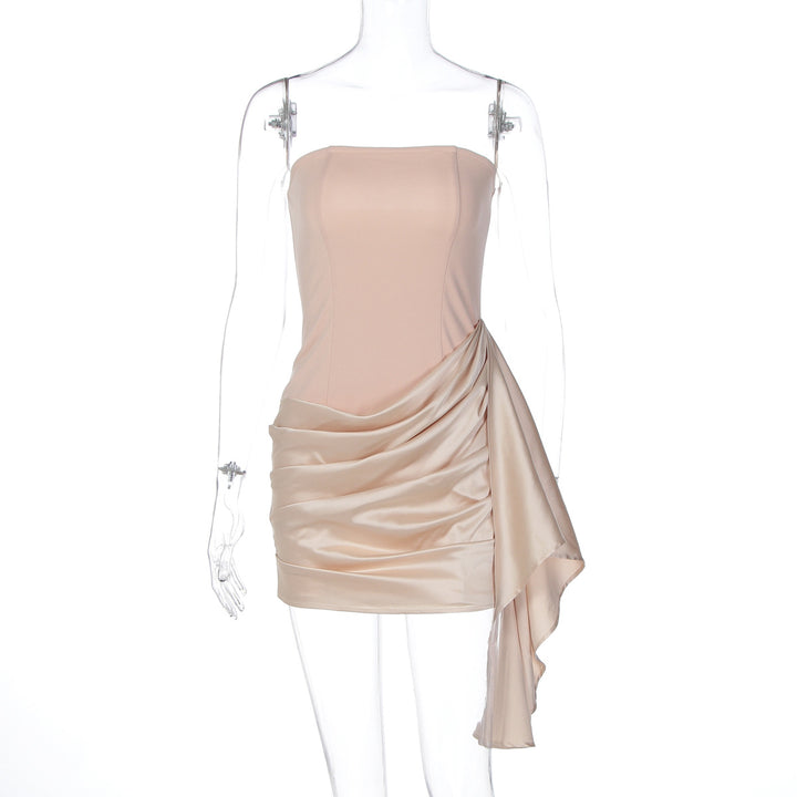 Damen Elegantes Minikleid mit schulterfreiem Design und raffinierten Drapierungen Drune