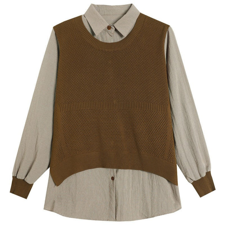 Damen Strickpullover mit einzigartiger Layered-Optik und feiner Struktur Drune