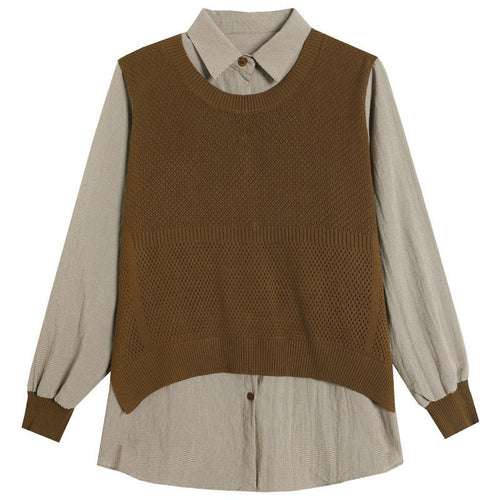 Damen Strickpullover mit einzigartiger Layered-Optik und feiner Struktur Drune