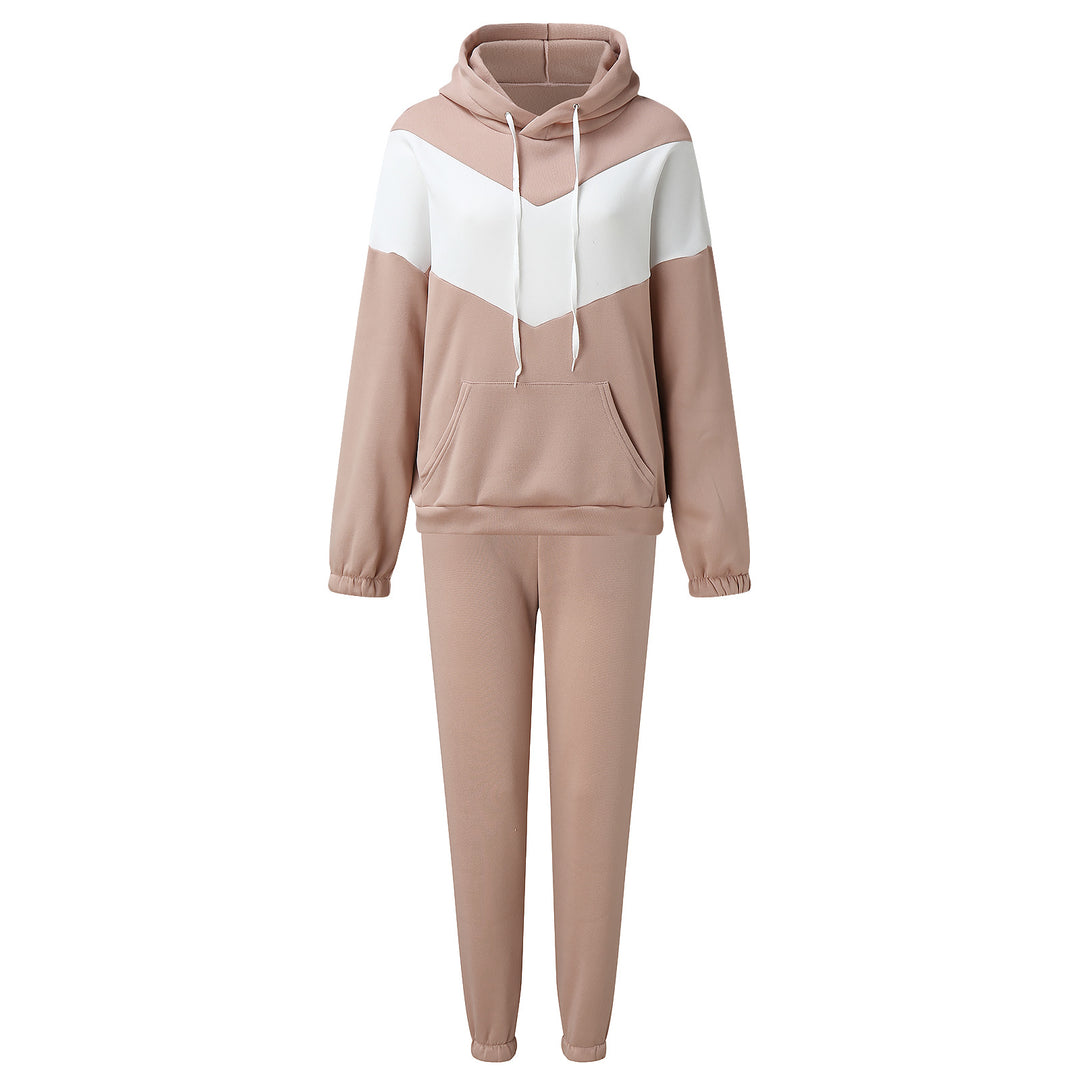 Damen Sportliches Fleece-Set mit hohem Kragen und elastischem Bund Drune