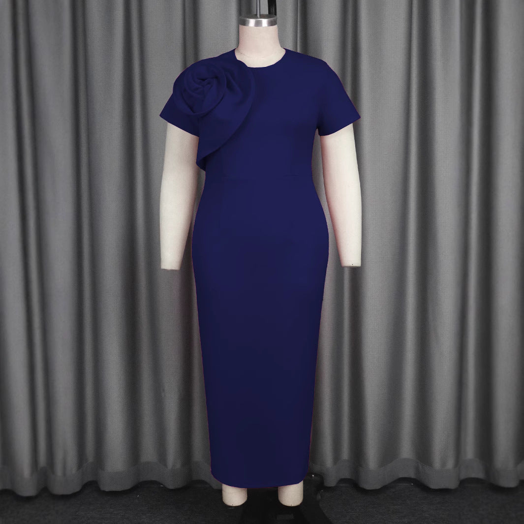 Damen Elegantes Maxikleid mit floralem Rüschendetail Drune