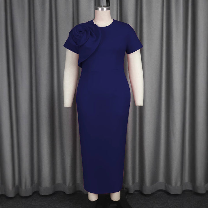 Damen Elegantes Maxikleid mit floralem Rüschendetail Drune