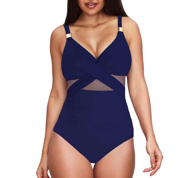 Damen Eleganter Einteiler mit transparenter Einsätzen Drune