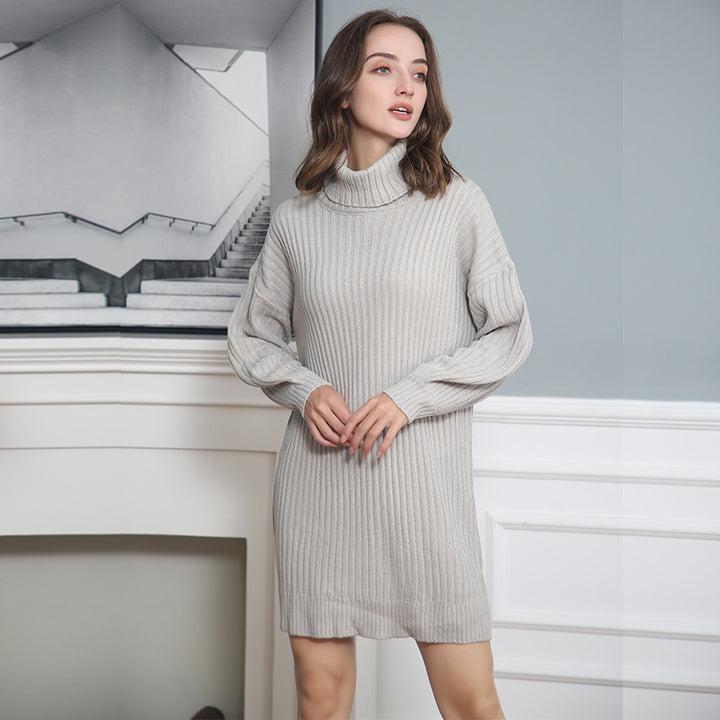 Damen Grobstrick Rollkragenpullover im lässigen Schnitt Drune