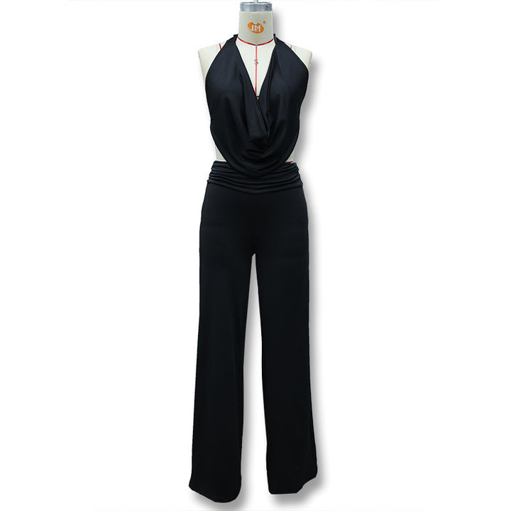 Damen Jumpsuit mit elegantem Wickeldetail und weiten Beinpartien Drune