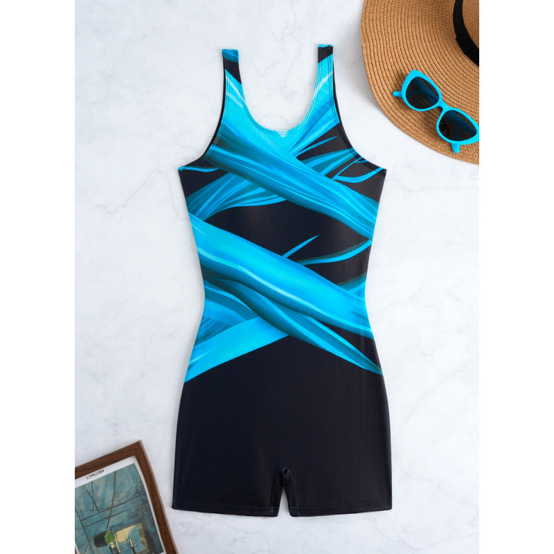 Damen Sportlicher Einteiler Badeanzug Drune