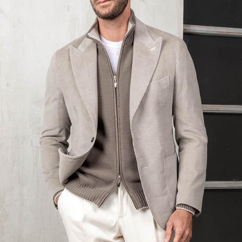 Drune | Blazer Slim Fit Cord Integrierte Strickschicht Klassischer Schnitt