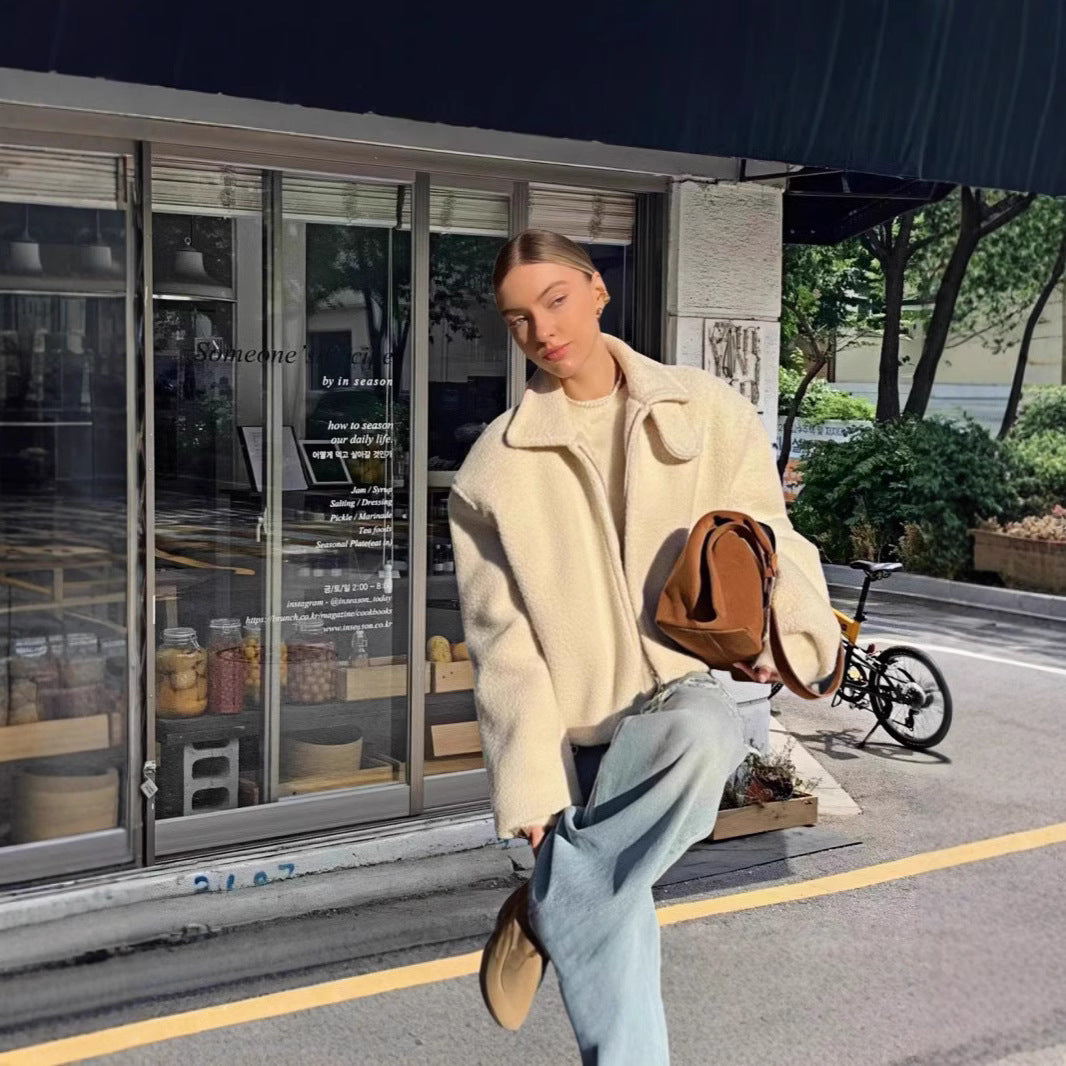 Damen kuschelige und stylische Kurzjacke Drune