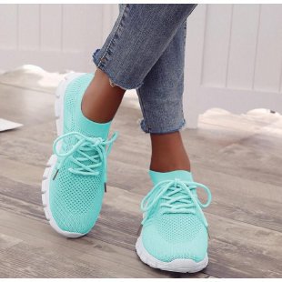 Damen nan leichte Strick-Sneaker mit sockenhaftem Schaft, atmungsaktivem Mesh-Obermaterial und flexibler Gummiprofilsohle Drune