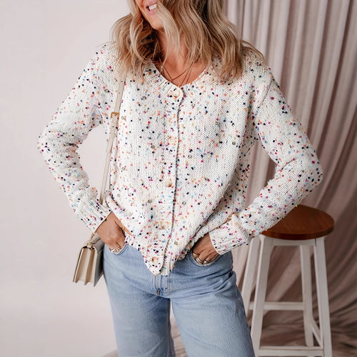 Damen Strickjacke mit buntem muster Drune