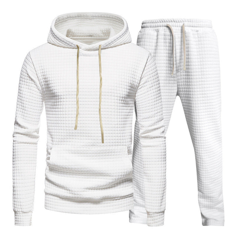 Herren Freizeit-Hoodie und Jogginghose-Set mit strukturiertem Design Drune