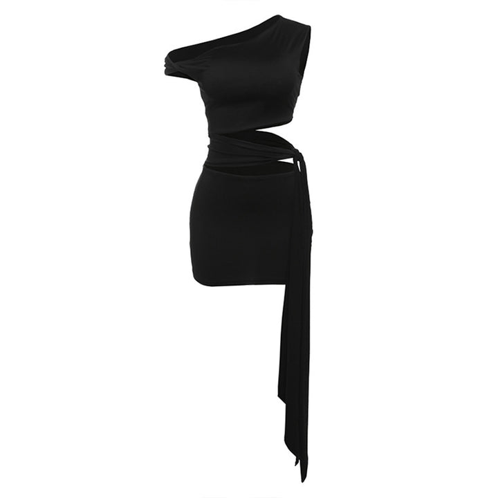 Damen Einseitig geschnittenes Wickelkleid Drune
