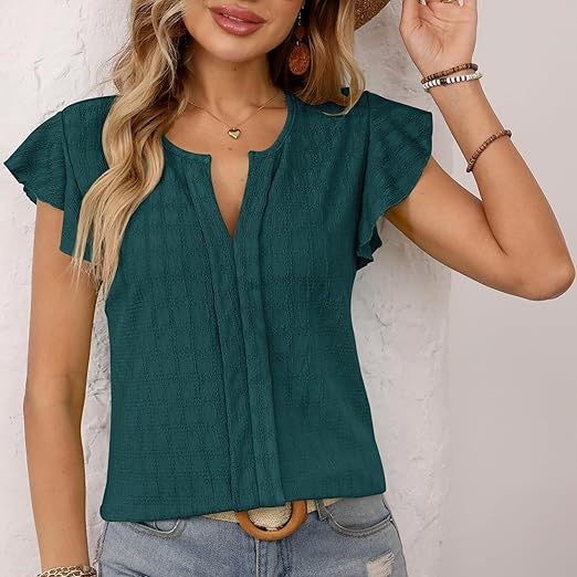 Damen Kurze Ärmel Bluse Drune