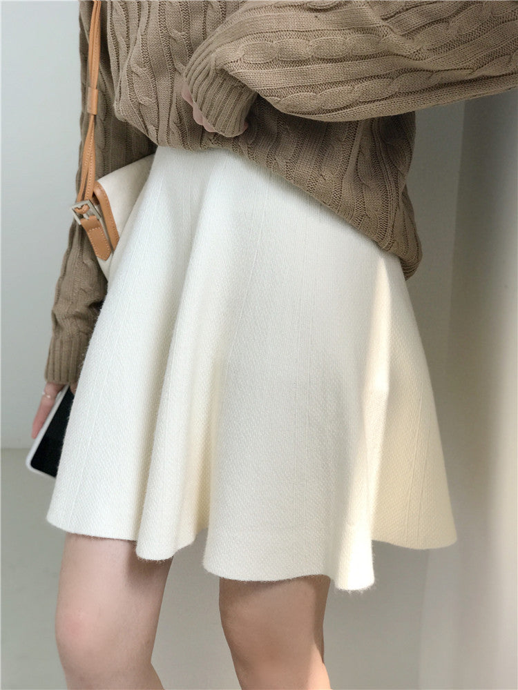 Damen Eleganter und lockerer Strickrock mit weitem Schnitt Drune