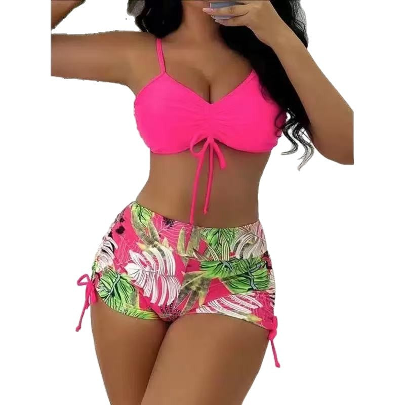 Damen Bikini-Set mit verstellbarem Oberteil und hohem Bund Drune