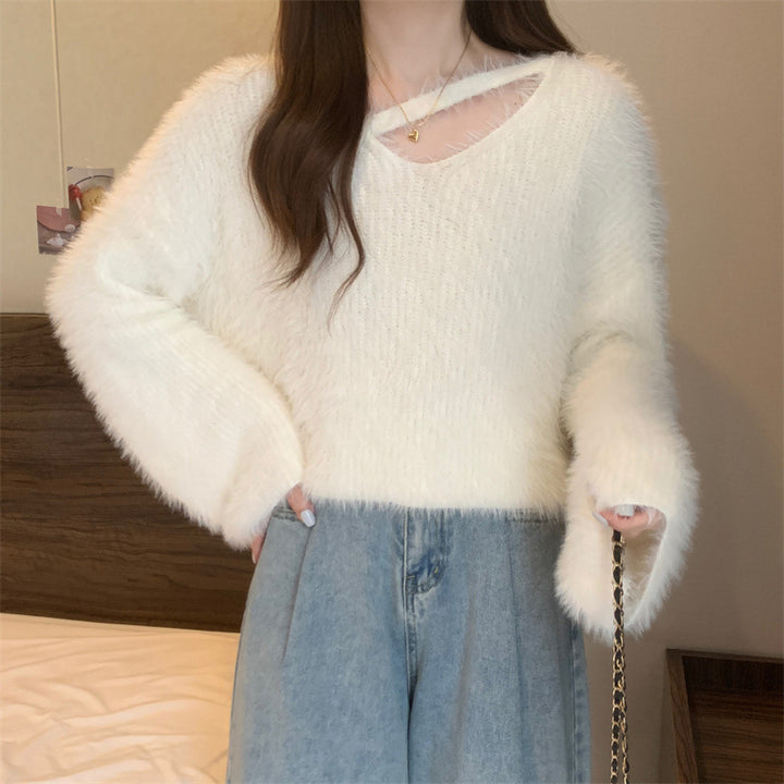 Damen kuscheliger Pullover mit weichem Material und lässigem Schnitt Drune