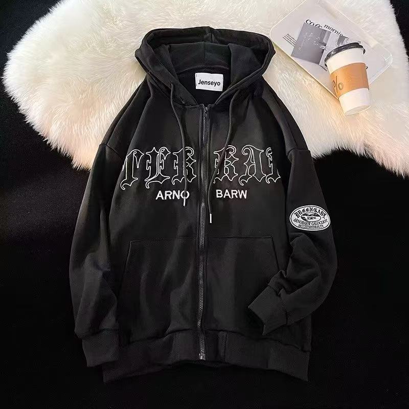 Damen Kapuzenpullover mit modischem Schriftzug und praktischen Taschen Drune