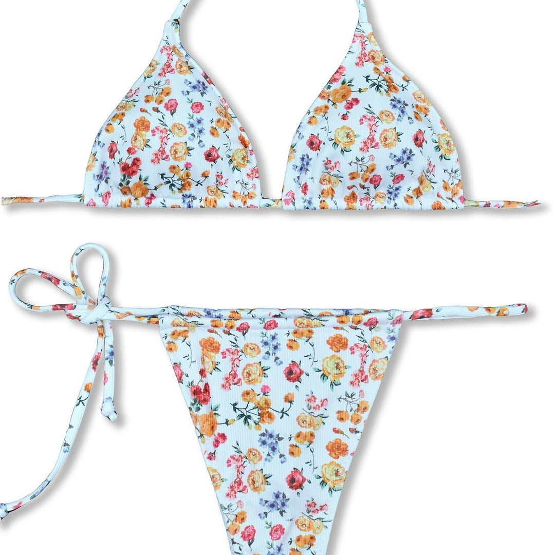 Damen Blumenmuster Bikini Drune