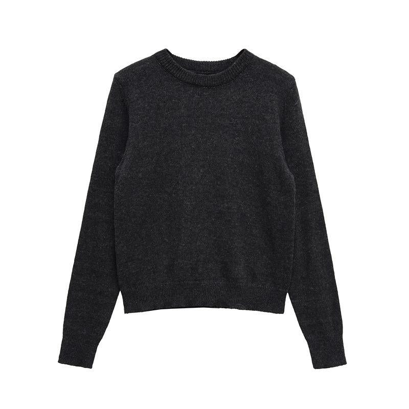 Damen gemütlicher Rundhals-Pullover aus hochwertiger Baumwolle Drune