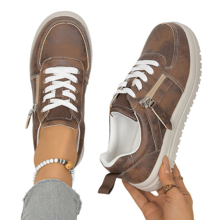 Damen Sneakers mit modischem Reißverschluss und bequemer Sohle Drune
