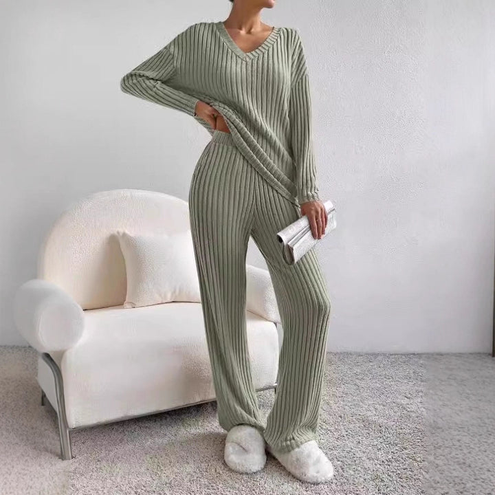 Damen kuscheliges Strick-Loungewear-Set Drune