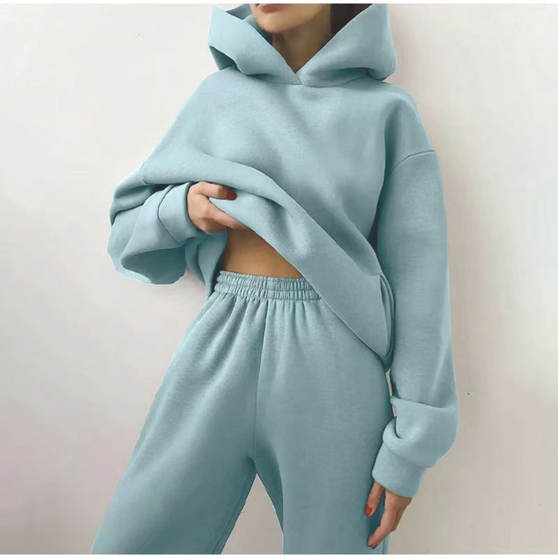 Damen Sportliches Hoodie und Jogginghose Set Drune