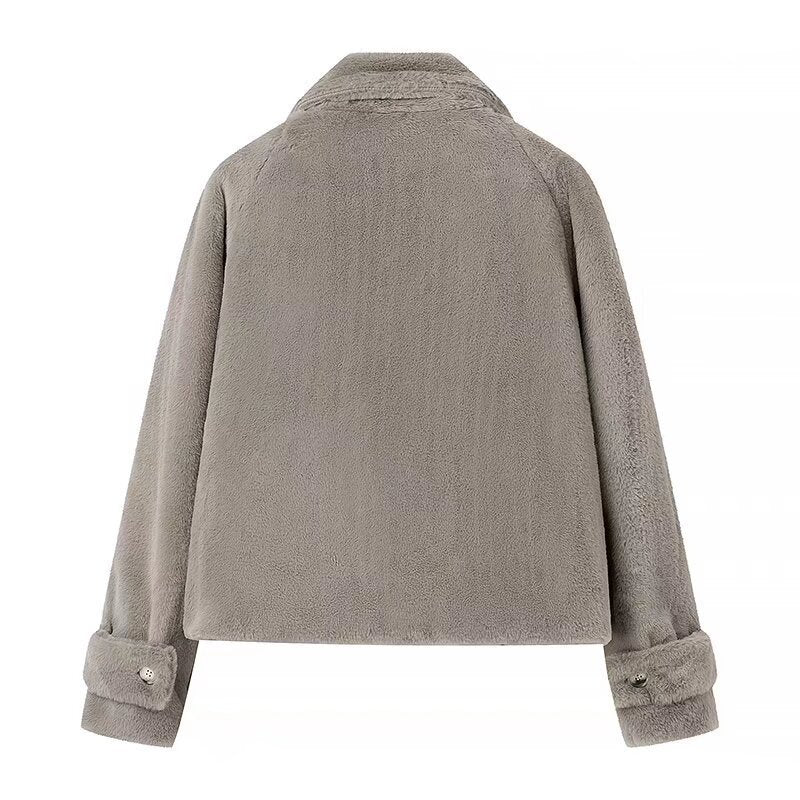 Damen Kuscheljacke mit elegantem Kragen Drune