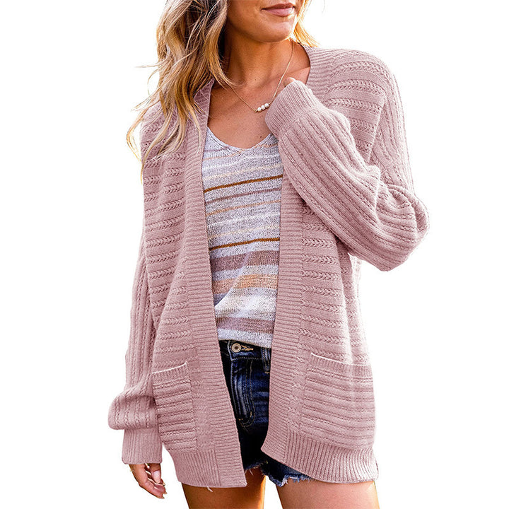 Damen Strickjacke mit strukturiertem Design und offenen Vorderteilen Drune