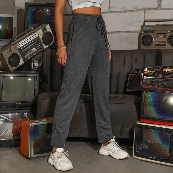 Damen Sportliche Jogginghose mit elastischem Bund und seitlichen Eingrifftaschen Drune